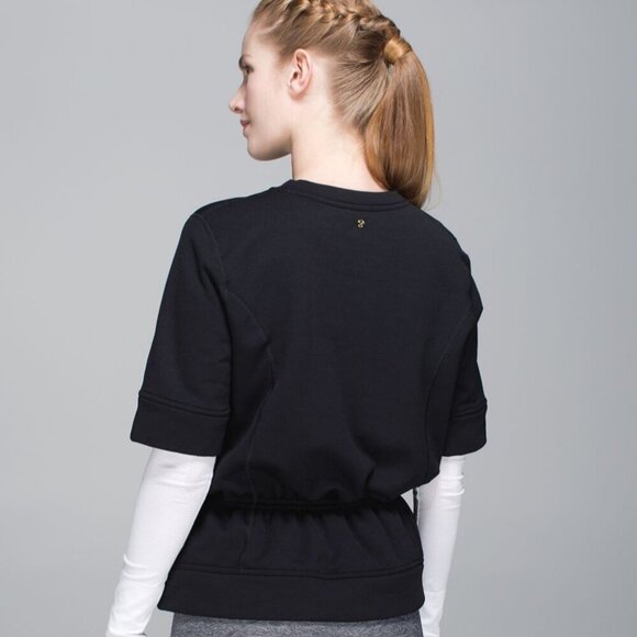 Lululemon Gray Peplum Pullover Top  L Activewear Balletcore - Picture 6 of 6